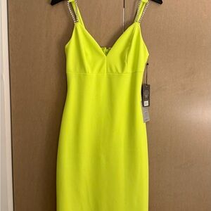 Vince Camuto Vibrant Yellow Midi Dress
